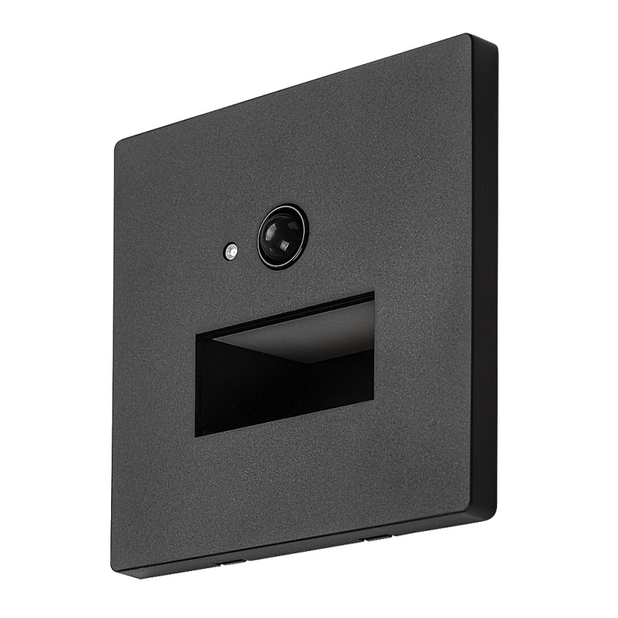 Rabalux - LED schodiskové svietidlo so snímačom pohybu a súmraku LED/1W/230V 3000/4500/6500K čierne