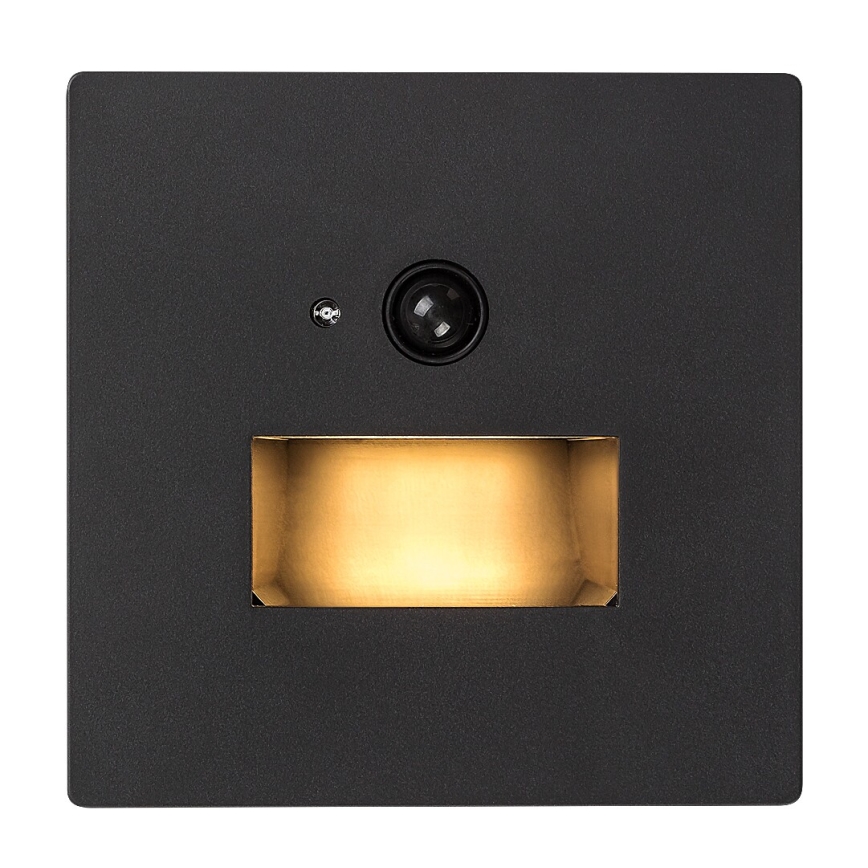 Rabalux - LED schodiskové svietidlo so snímačom pohybu a súmraku LED/1W/230V 3000/4500/6500K čierne