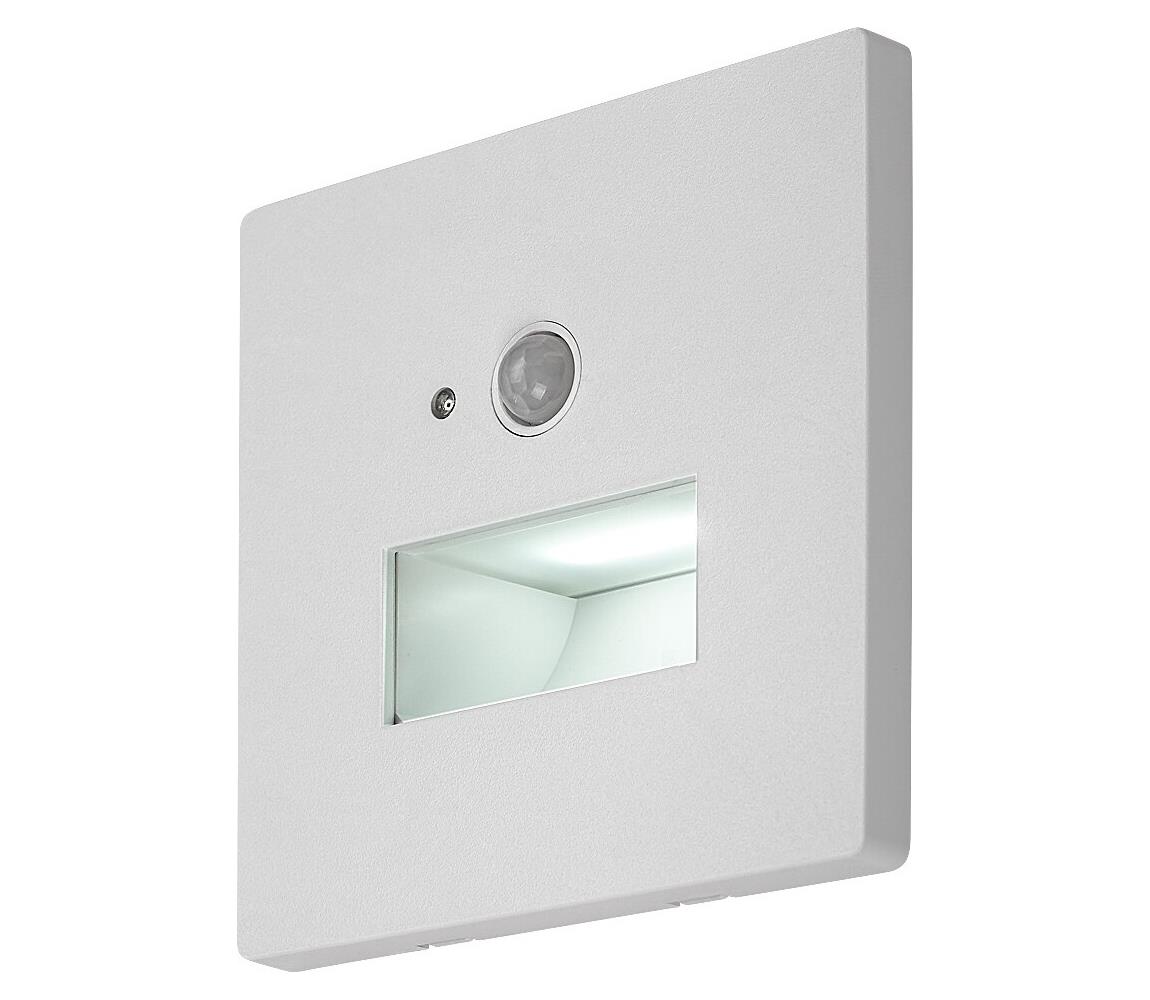 Rabalux 77198-LED Schodové svietidlo s pohybovým a súmrakovým senzorom LUNCA 1W/230V 3000/4500/6500K biele 77198