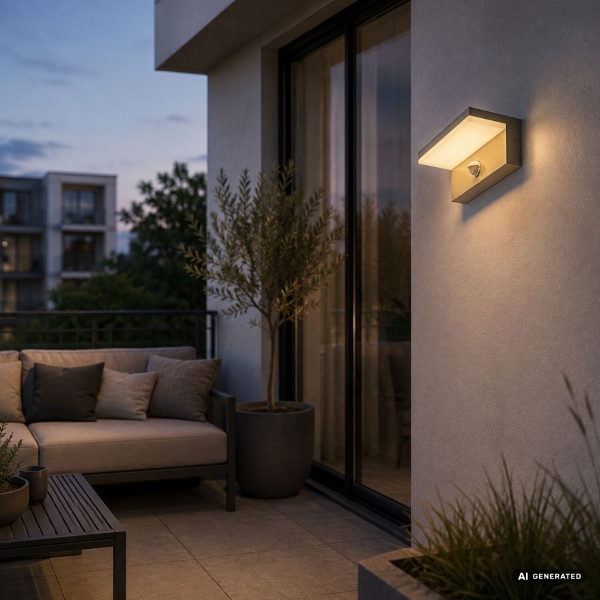 Rabalux - LED vonkajšie nástenné svietidlo so senzorom LED/9W/230V IP54 béžové