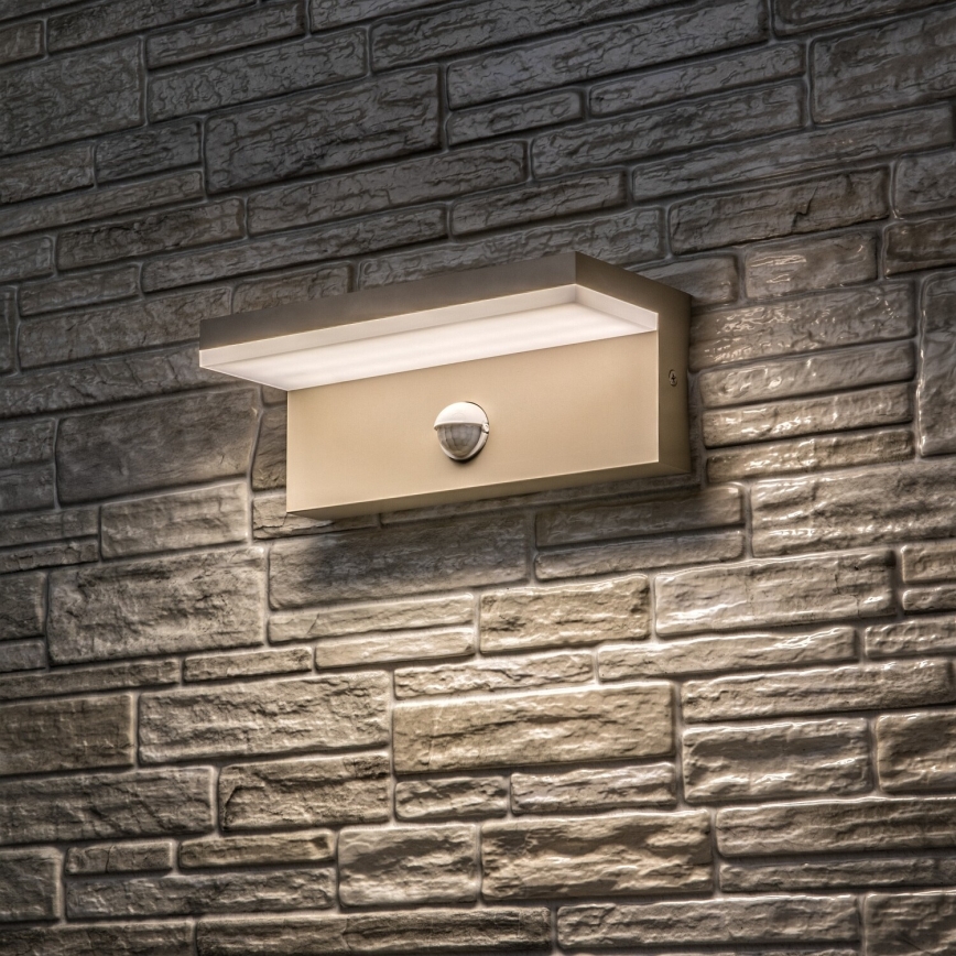 Rabalux - LED vonkajšie nástenné svietidlo so senzorom LED/9W/230V IP54 béžové