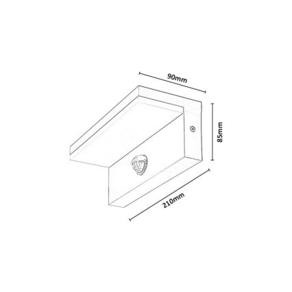 Rabalux - LED vonkajšie nástenné svietidlo so senzorom LED/9W/230V IP54 béžové