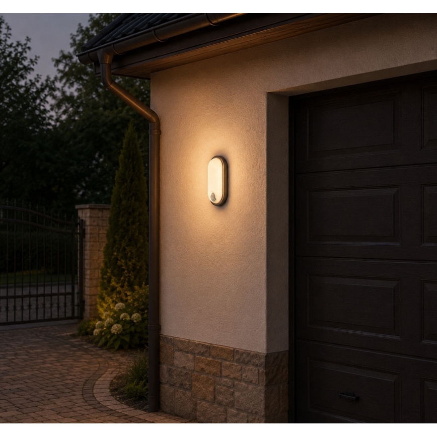 Rabalux - LED vonkajšie stropné svietidlo so senzorom LED/15W/230V IP65 čierna