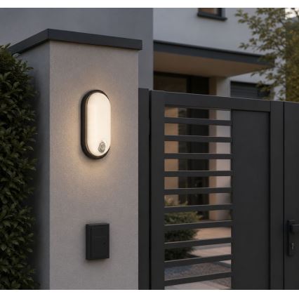Rabalux - LED vonkajšie stropné svietidlo so senzorom LED/15W/230V IP65 čierna