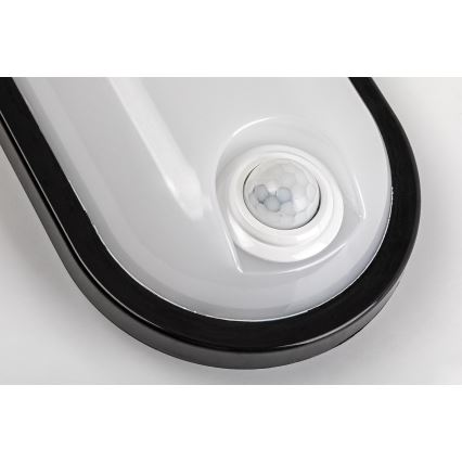 Rabalux - LED vonkajšie stropné svietidlo so senzorom LED/15W/230V IP65 čierna