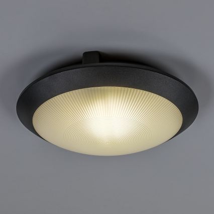 Rabalux - Zunanja stropna svetilka s senzorjem gibanja 1xE27/9W/230V IP65 premer 30 cm črna