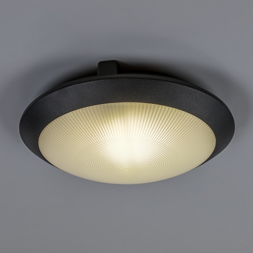 Rabalux - Zunanja stropna svetilka s senzorjem gibanja 1xE27/9W/230V IP65 premer 30 cm črna