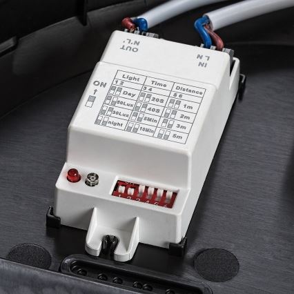 Rabalux - Zunanja stropna svetilka s senzorjem gibanja 1xE27/9W/230V IP65 premer 30 cm črna