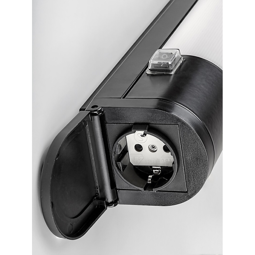 Rabalux - LED Podlinkové svietidlo so zásuvkou LED/17W/230V 4000K IP44 čierna 57 cm