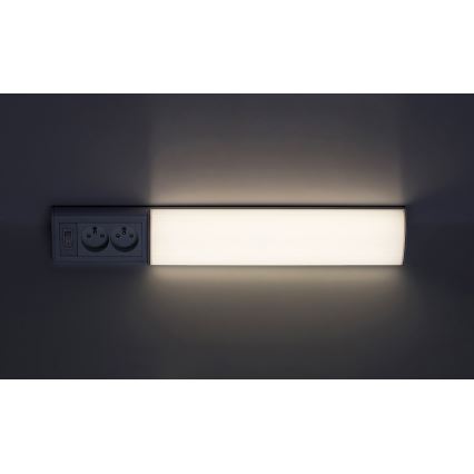 Rabalux - LED Podlinkové svietidlo so zásuvkami LED/10W/230V 4000K 50 cm biela