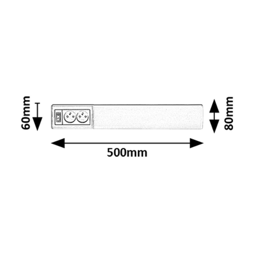 Rabalux - LED Podlinkové svietidlo so zásuvkami LED/10W/230V 4000K 50 cm biela