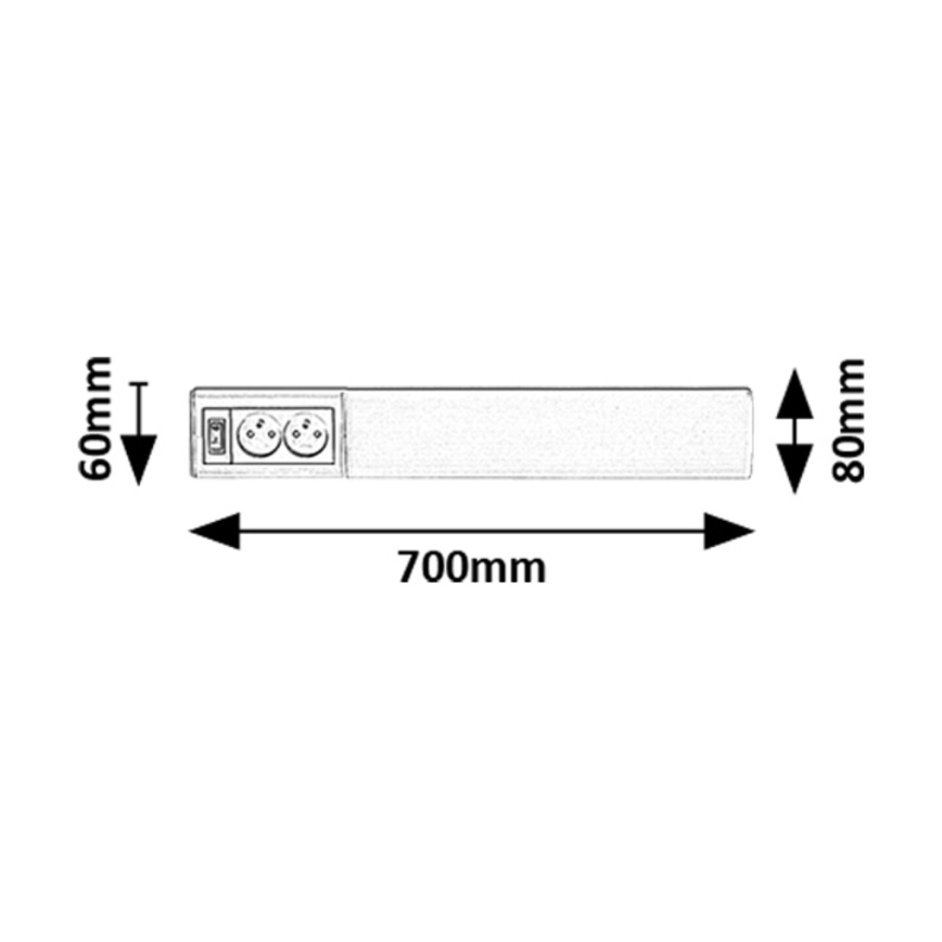 Rabalux - LED Podlinkové svietidlo so zásuvkami LED/15W/230V 4000K 70 cm biela