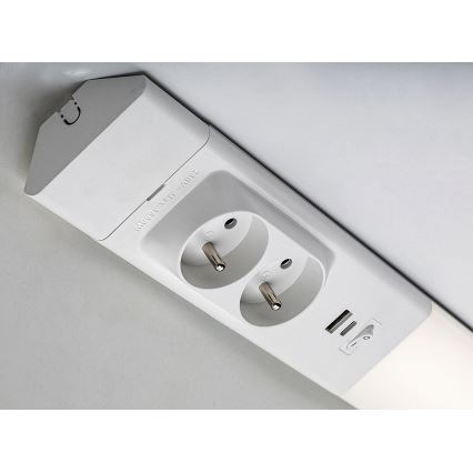 Rabalux - LED Podlinkové svietidlo so zásuvkami LED/18W/230V 4000K 60 cm biela