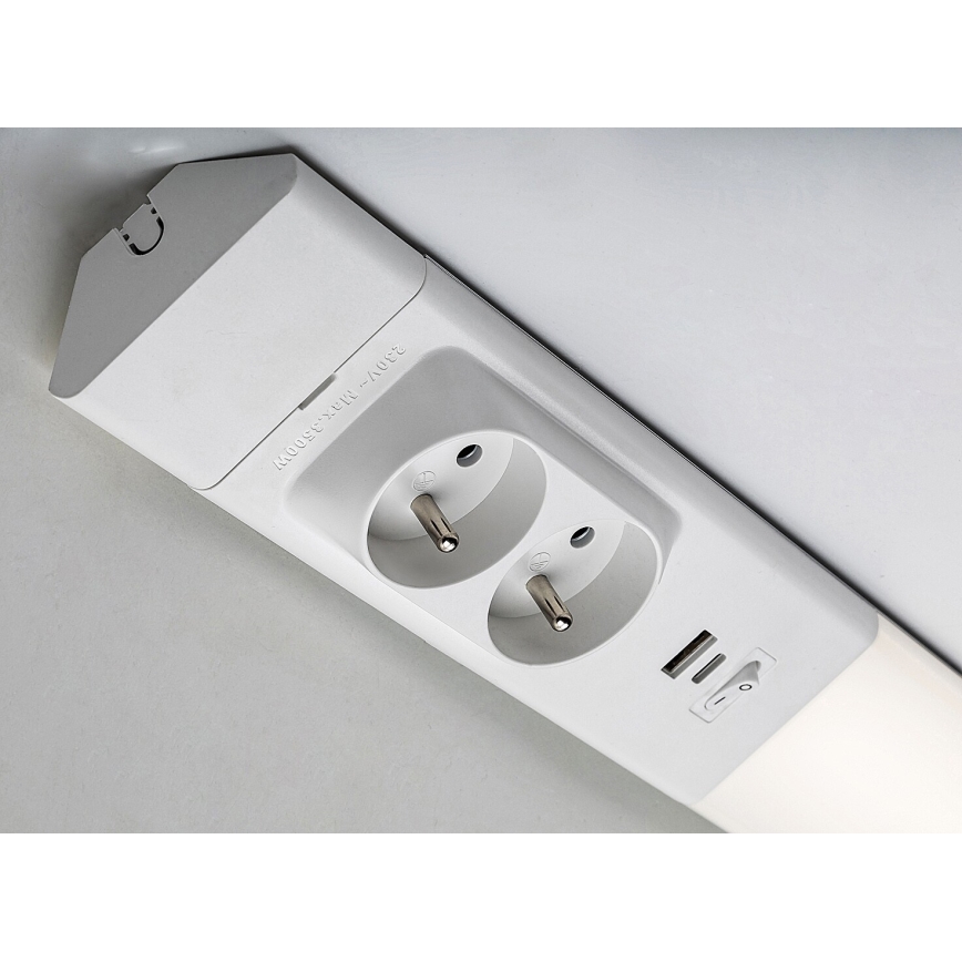 Rabalux - LED Podlinkové svietidlo so zásuvkami LED/18W/230V 4000K 60 cm biela
