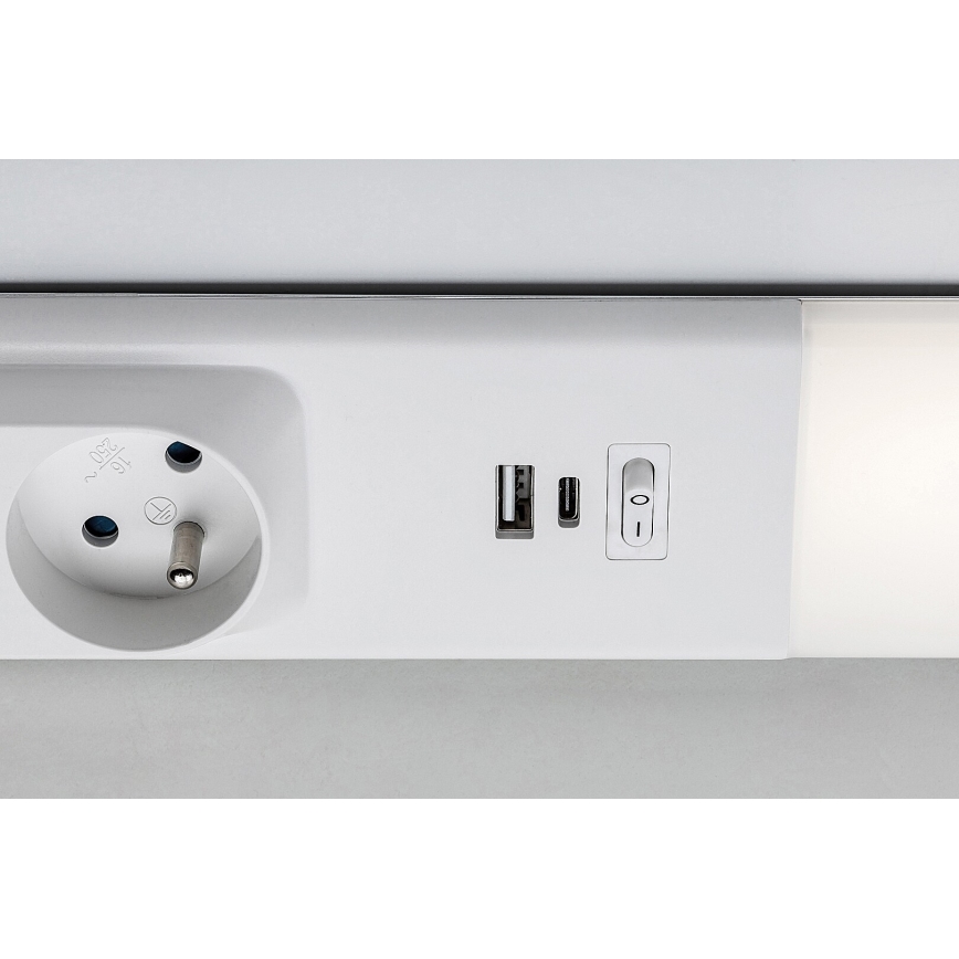 Rabalux - LED Podlinkové svietidlo so zásuvkami LED/18W/230V 4000K 60 cm biela
