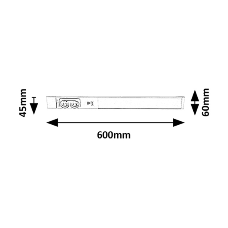 Rabalux - LED Podlinkové svietidlo so zásuvkami LED/18W/230V 4000K 60 cm biela