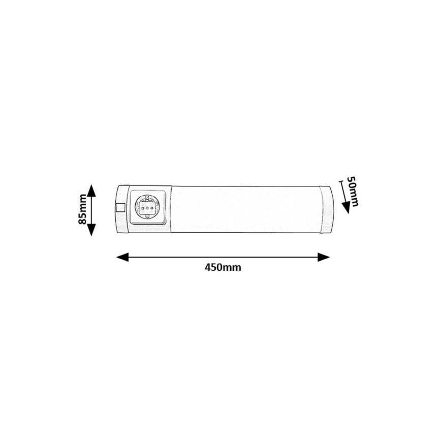 Rabalux - LED Podlinkové svietidlo so zásuvkou LED/5W/230V 4000K 45 cm matný chróm
