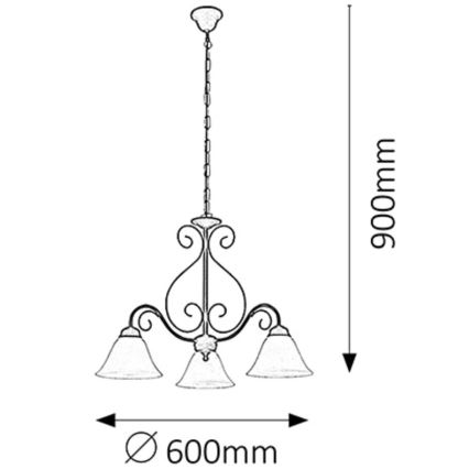 Rabalux - Luster na reťazi 3xE14/40W/230V