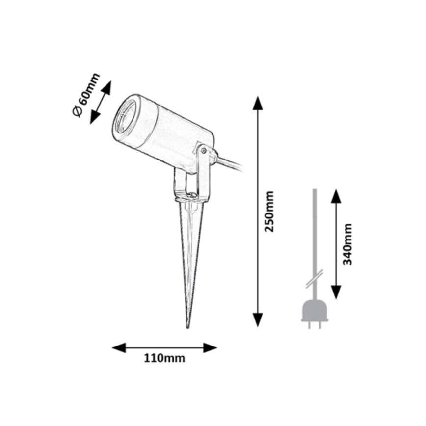 Rabalux - Vonkajšie svietidlo 1xGU10/4W/230V IP65