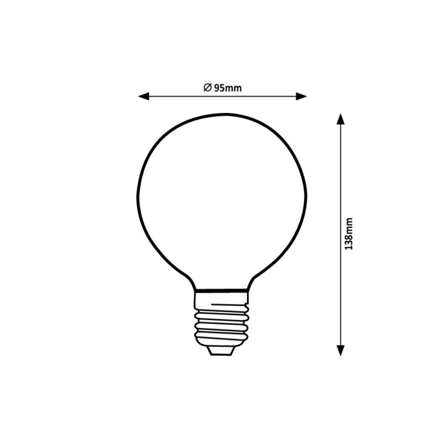 Rabalux - LED Žiarovka FILAMENT G95 E27/7W/230V 2700K
