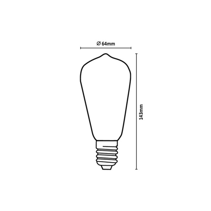 Rabalux - LED Žiarovka FILAMENT ST64 E27/6W/230V 3000K