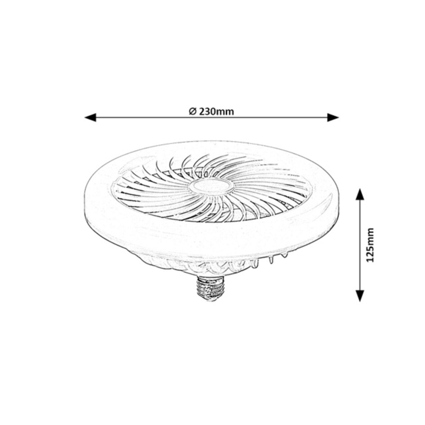 Rabalux - LED stmievateľná žiarovka s ventilátorom SMD E27/16W/230V 3000-6500K + diaľkové ovládanie