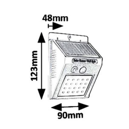 Rabalux 7933 - LED Vonkajšie solárne svietidlo so senzorom OSTRAVA LED/2W/230V IP65