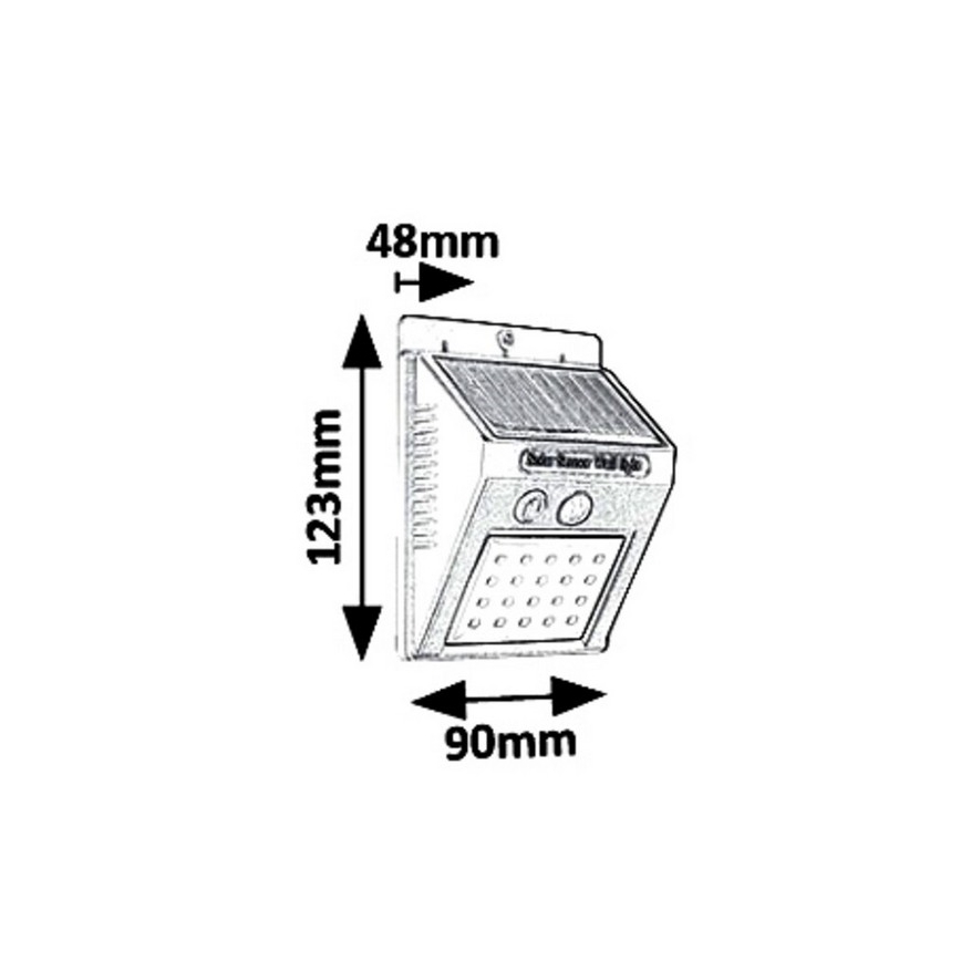 Rabalux 7933 - LED Vonkajšie solárne svietidlo so senzorom OSTRAVA LED/2W/230V IP65