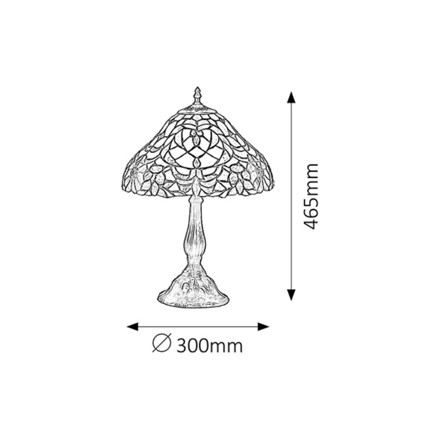 Rabalux - Tiffany vitrážová stolná lampa 1xE27/60W/230V