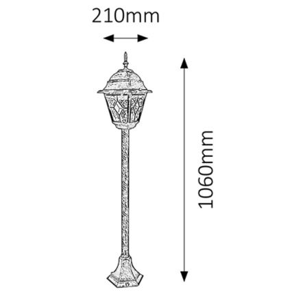 Rabalux - Vonkajšia lampa 1xE27/60W/230V