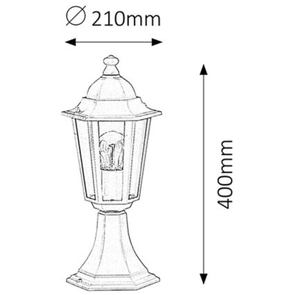 Rabalux - Vonkajšia lampa 1xE27/60W/230V