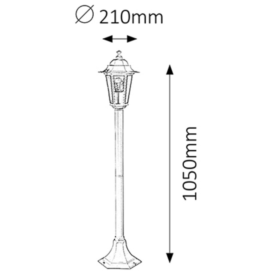 Rabalux - Vonkajšia lampa 1xE27/60W/230V 105 cm