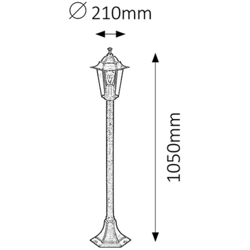 Rabalux - Vonkajšia lampa 1xE27/60W/230V 105 cm