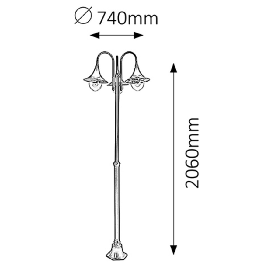 Rabalux - Vonkajšie svietidlo 3xE27/100W/230V IP44 206 cm