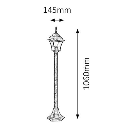 Rabalux 8395 - Vonkajšia lampa TOSCANA 1xE27/60W/230V