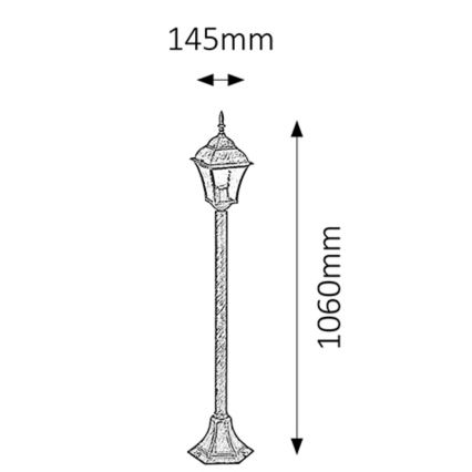 Rabalux - Vonkajšia lampa 1xE27/60W/230V