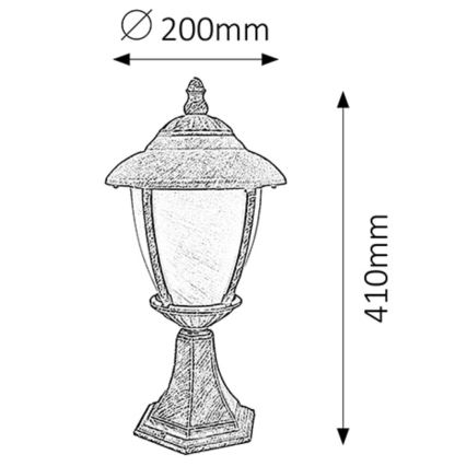 Rabalux - Vonkajšia lampa 1xE27/60W/230V