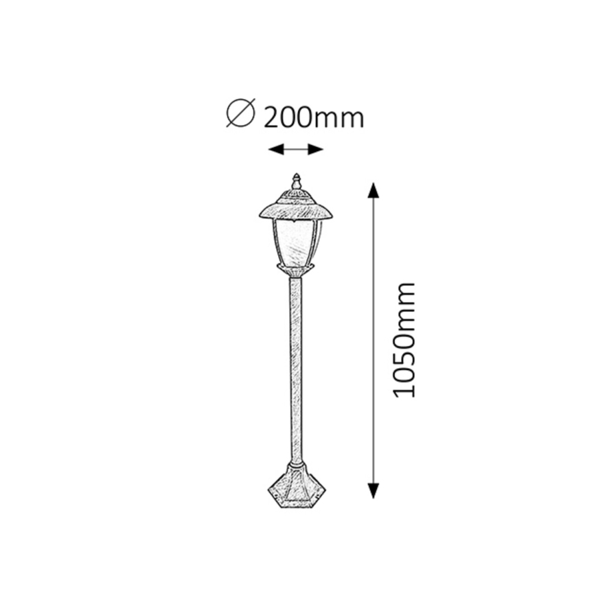 Rabalux - Vonkajšia lampa 1xE27/60W/230V 105 cm