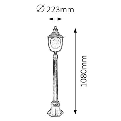 Rabalux - Vonkajšia lampa 1xE27/60W/230V