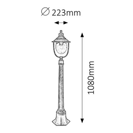 Rabalux - Vonkajšia lampa 1xE27/60W/230V