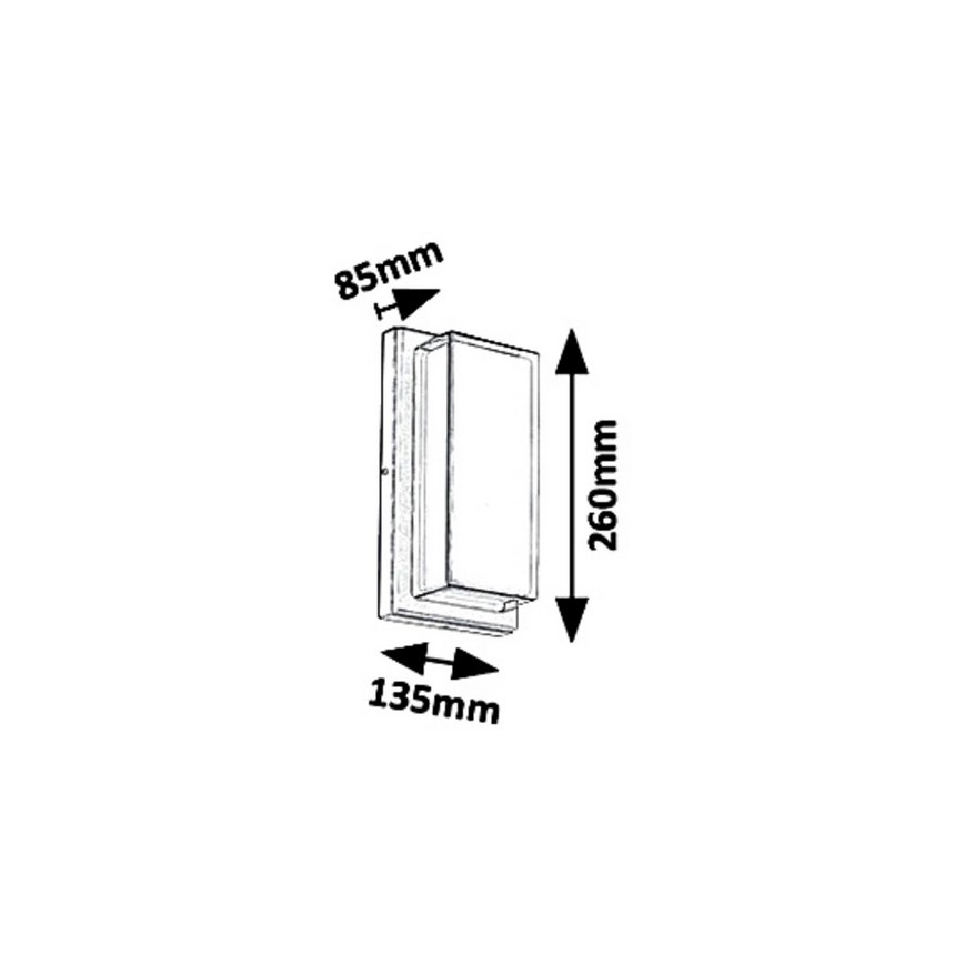 Rabalux - LED Vonkajšie nástenné svietidlo ANDORRA LED/12W/230V IP54