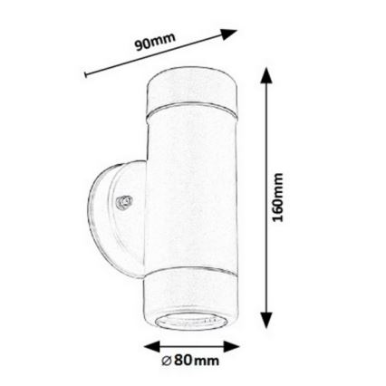 Rabalux - Vonkajšie nástenné svietidlo 2xGU10/10W/230V  IP44