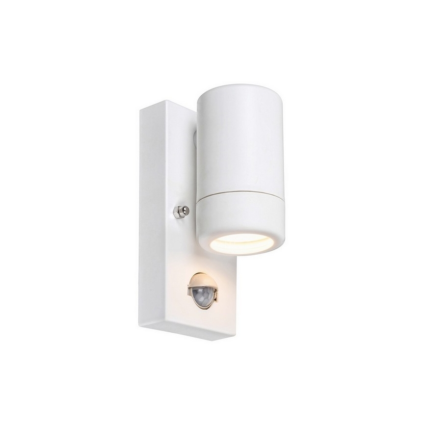 Rabalux - Vonkajšie nástenné svietidlo so senzorom 1xGU10/10W/230V biela IP44