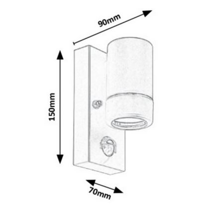 Rabalux - Vonkajšie nástenné svietidlo so senzorom 1xGU10/10W/230V biela IP44