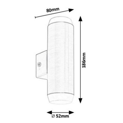 Rabalux - LED Vonkajšie nástenné svietidlo 2xLED/4W/230V saténový matný chróm IP44