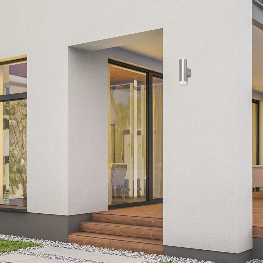 Rabalux - LED Vonkajšie nástenné svietidlo 2xLED/4W/230V saténový matný chróm IP44
