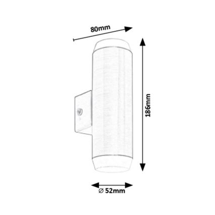 Rabalux - LED Vonkajšie nástenné svietidlo 2xLED/4W/230V IP44 bronzová