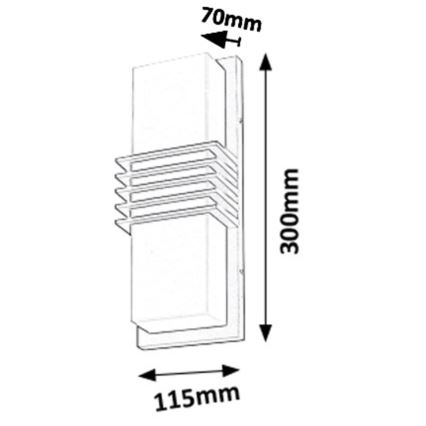 Rabalux - LED Vonkajšie nástenné svietidlo LED/12W/230V IP44 800lm 4000K