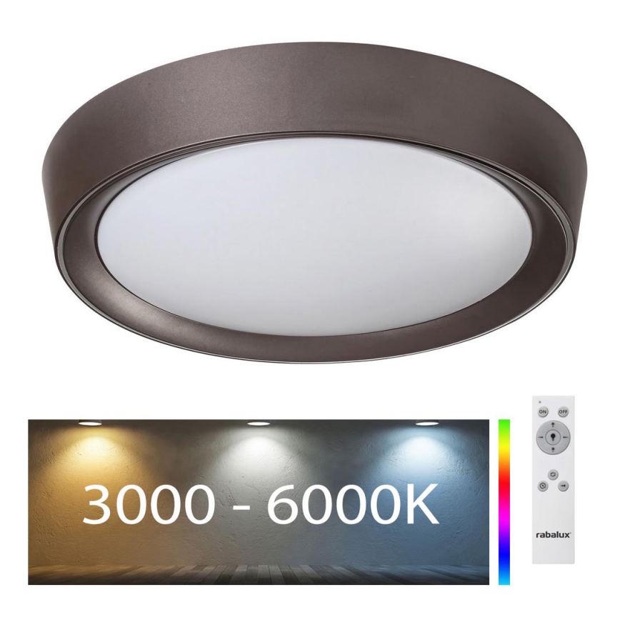 Rabalux - LED RGB Stmievateľné stropné svietidlo LED/24W/230V + DO 3000-6000K + diaľkové ovládanie