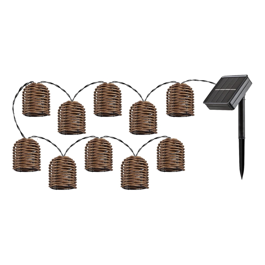 Rabalux - LED solárny reťazec 10xLED/0,6W/1,2V 5 m IP44 600 mAh
